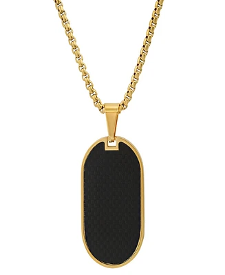 Steeltime Men's Carbon Fiber Dog Tag Pendant Necklace