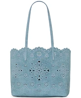 kate spade new york Do It All Spade Flower Perforated Denim Large Tote Bag