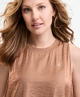Nautica Jeans Women's Crewneck Sleeveless Bubble Top