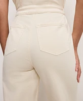 Good American Women's Fit For Success Twill Palazzo Cropped Jumpsuit