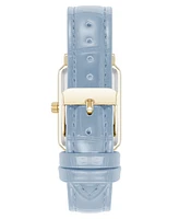 Anne Klein Women's Quartz Casual Light Blue Polyurethane Leather and Gold-Tone Metal Alloy Watch, 25mm