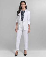Calvin Klein Women's Linen Blend One-Button Blazer