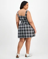 Planet Heart Trendy Plus Plaid Drop-Waist Dress