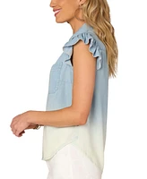 Democracy Women's Flutter-Sleeve Shirt