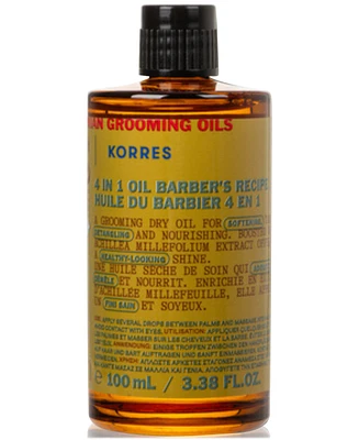 Korres Athenian Grooming Barber's 4-In-1 Grooming Oil, 3.38 oz.