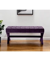 Upholstered Velvet Bench – Elegant Bedroom or Entryway Seating with Soft Cushion and Sturdy Frame