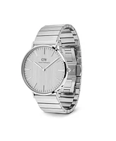 Daniel Wellington Men's Analog Silver Tone Stainless-Steel Watch, 40mm
