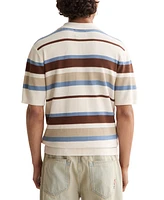 Scotch & Soda Men's Short Sleeve Knit Striped Polo Shirt