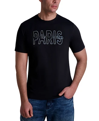 Karl Lagerfeld Paris Men's Short Sleeve Logo Crewneck T-Shirt