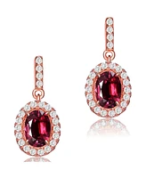 18k Rose Gold Plated Cubic Zirconia Dangle Earrings