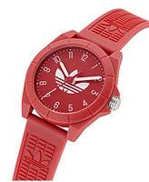 adidas Unisex Analog Red Resin Watch, 41mm