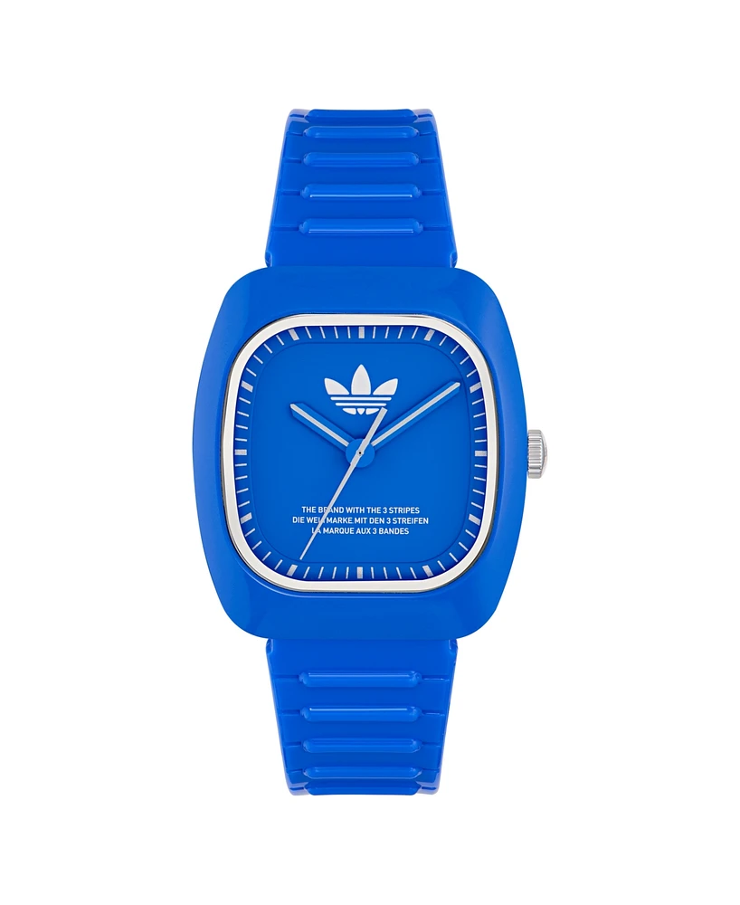 adidas Unisex Analog Blue Polyurethane Watch, 37mm