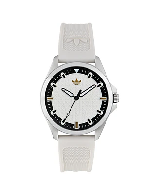 adidas Unisex Analog White Silicone Watch, 40mm