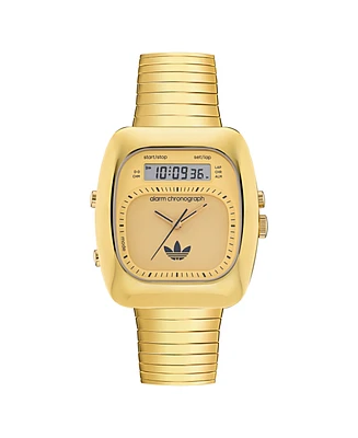 adidas Unisex Analog Gold-Tone Stainless Steel Watch, 37mm