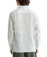 Scotch & Soda Men's Long Sleeve Voile Dash Print Button-Front Shirt