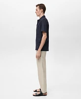 Mango Men's Chest-Pocket Cotton Shirt