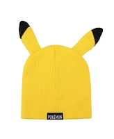 Pokemon Men's Pokemon Pikachu Face Yellow Cuffless Beanie