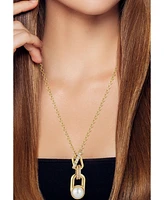 Rachel Zoe Gold Plated Pearl Interlocking Links Necklace