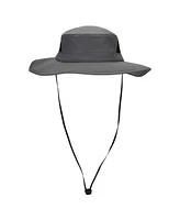 Generic Men's 2-Pack Charcoal & Khaki Wide Brim Technical Boonie Sun Hat with Vented Mesh Piecing