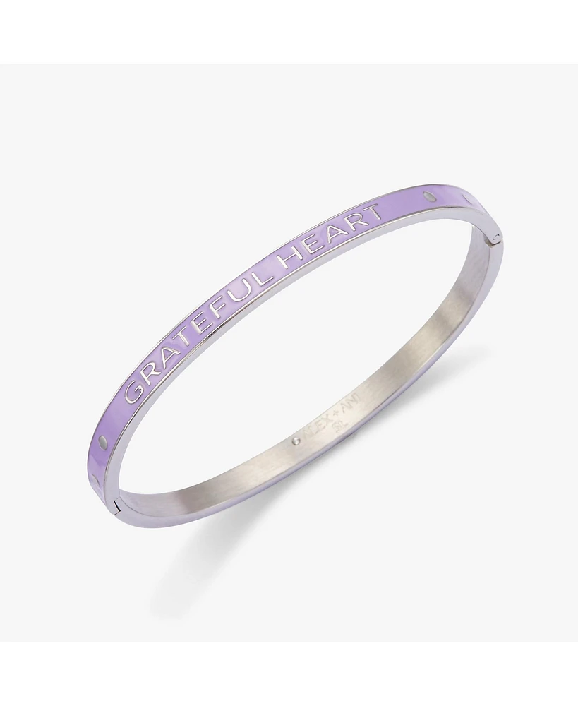 Grateful Heart Hinge Bangle Bracelet