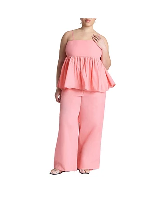 Eloquii Plus Wide Leg Cotton Pant