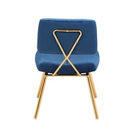 Velvet Upholstered Open Back Dining Side Chairs Set of 2 for Elegant Dining