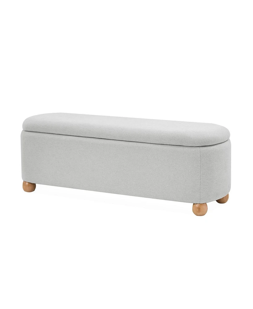 Felipe Storage Waterproof Bench with Solid Wood Legs
