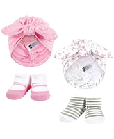 Hudson Baby Baby Girls Hudson Turban and Socks Set, Wild Flower, One