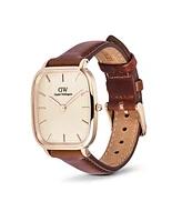 Daniel Wellington Men's Analog Brown Leather Watch, 32mm