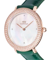 Daniel Wellington Women's Analog Green Leather Watch, 32mm
