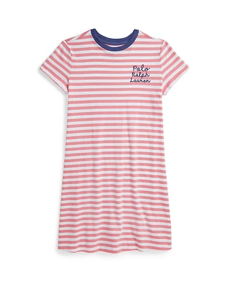 Polo Ralph Lauren Big Girls Striped Logo Jersey Dress