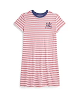 Polo Ralph Lauren Big Girls Striped Logo Jersey Dress
