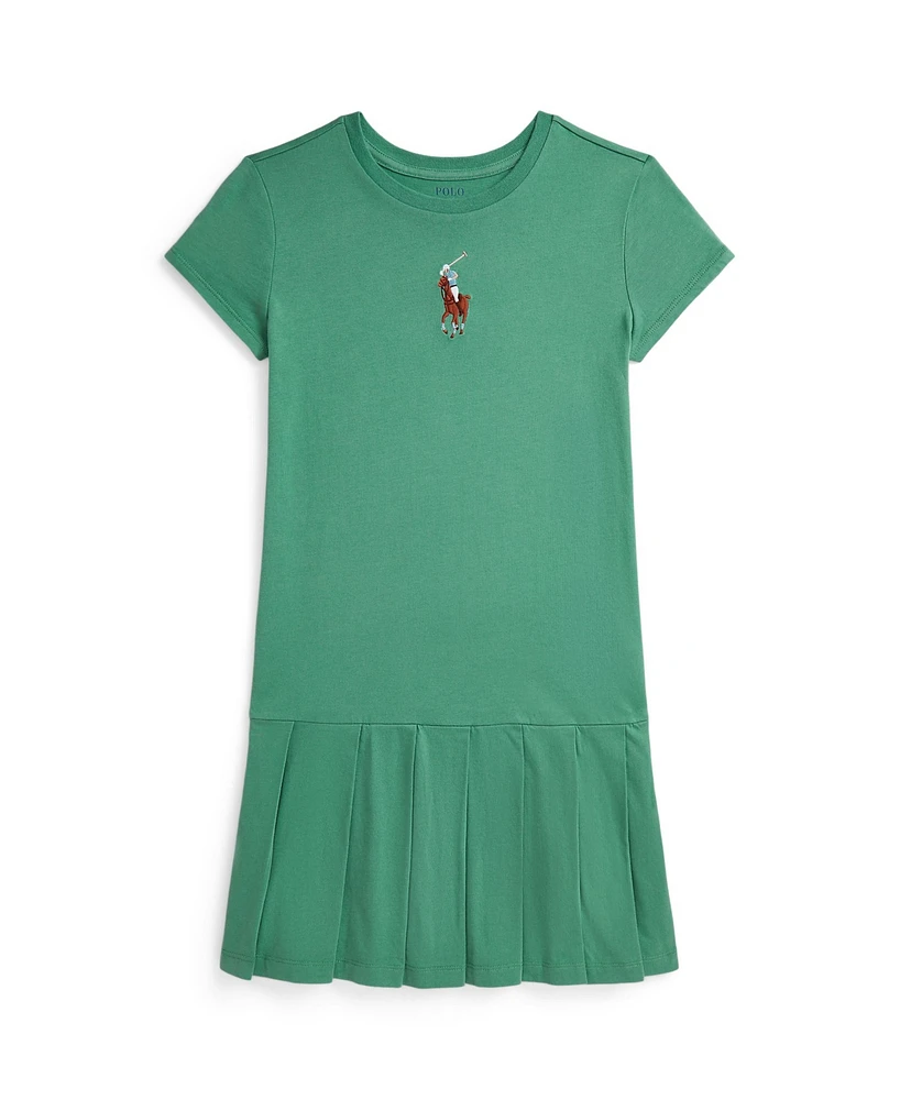 Polo Ralph Lauren Big Girls Pony Pleated Jersey Dress