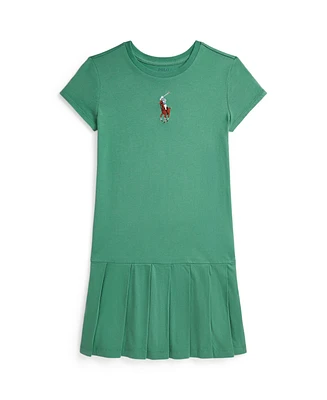 Polo Ralph Lauren Big Girls Pony Pleated Jersey Dress
