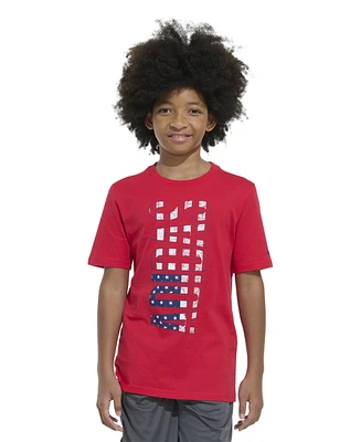 adidas Big Boys Short Sleeve American Flag T-Shirt