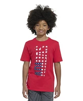 adidas Big Boys Short Sleeve American Flag T-Shirt