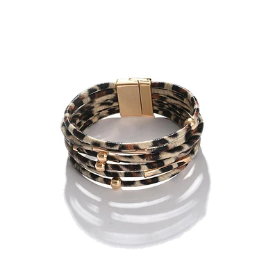 Sohi Women's Leopard Multi-Layer Bracelet