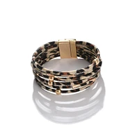 Sohi Women's Leopard Multi-Layer Bracelet