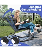 2pcs Patio Rocking Chair Heavy-Duty Metal Rocker Outdoor Anti-Slip