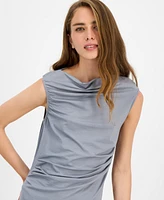 Boss Orange Women's Draped Asymmetric-Neck Dress