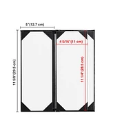 WeChef 5 Pack Menu Covers 4.25"x11" 4 View Angled Corners Wine List Restaurant