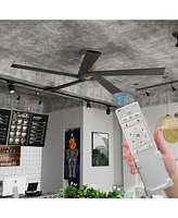 62 inch ceiling fan without light, can be used indoors and outdoors, with remote control, reversible Dc motor, no noise, suitable for bedroom, living