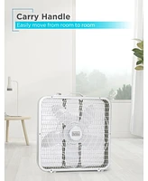 Black+Decker Box Fan with 3 Speed Settings, 20” Box Fan with Carrying Handle, Rotary Knob and Recessed Cord Storage, Portable Fan and Cooling F
