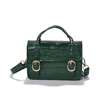 Women's Green Textured Leather Handbag