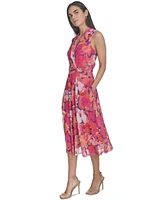 Jessica Howard Petite Floral Surplice-Neck Midi Dress
