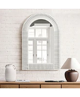 LuxenHome White Arch Rectangle 36-Inch Tall Wall Mirror, Accent and Vanity