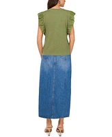 Vince Camuto Women's Cotton Eyelet-Lace Trim Tank Top