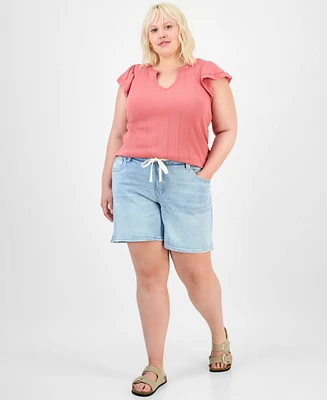 Democracy Trendy Plus High-Rise Drawstring Shorts