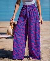 Cupshe Women's Celestial Waves Floral Cover-Up Pants