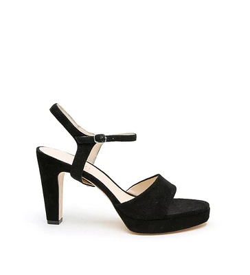 Alterre Women's Black Suede Jackie Customizable Platform